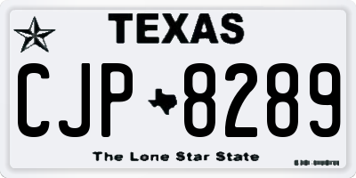 TX license plate CJP8289