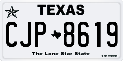 TX license plate CJP8619