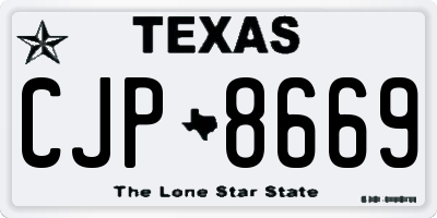 TX license plate CJP8669