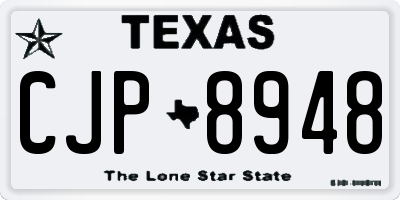 TX license plate CJP8948