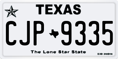 TX license plate CJP9335