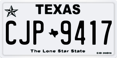 TX license plate CJP9417