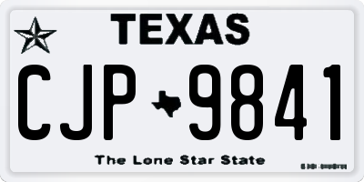 TX license plate CJP9841