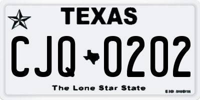 TX license plate CJQ0202