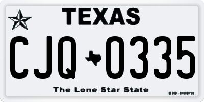 TX license plate CJQ0335
