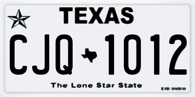 TX license plate CJQ1012