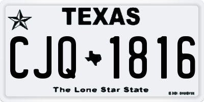 TX license plate CJQ1816