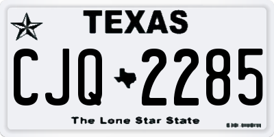 TX license plate CJQ2285