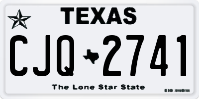 TX license plate CJQ2741