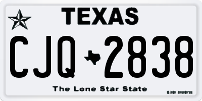TX license plate CJQ2838