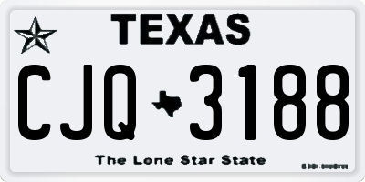 TX license plate CJQ3188