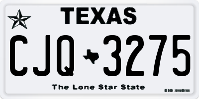 TX license plate CJQ3275