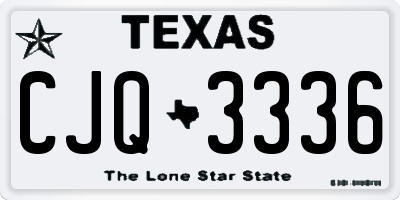 TX license plate CJQ3336
