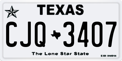 TX license plate CJQ3407