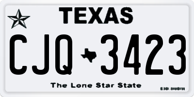 TX license plate CJQ3423