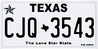 TX license plate CJQ3543