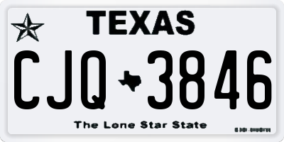 TX license plate CJQ3846