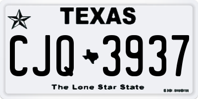 TX license plate CJQ3937