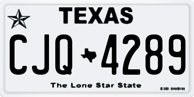 TX license plate CJQ4289
