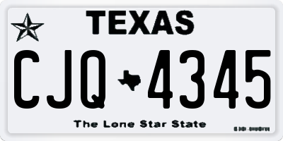TX license plate CJQ4345