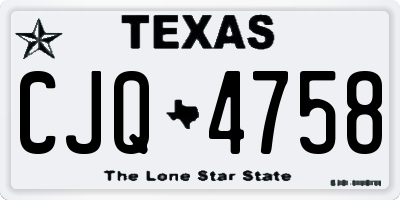 TX license plate CJQ4758