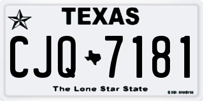 TX license plate CJQ7181
