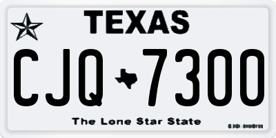 TX license plate CJQ7300