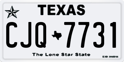 TX license plate CJQ7731
