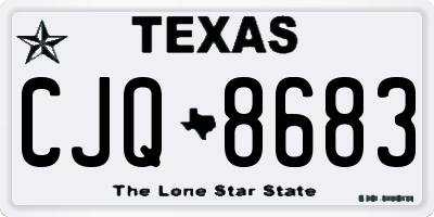 TX license plate CJQ8683