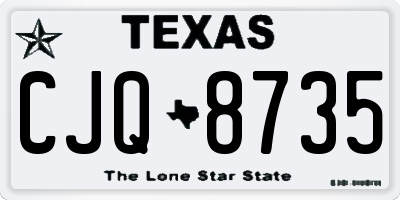 TX license plate CJQ8735