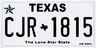TX license plate CJR1815