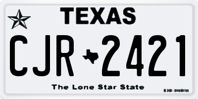 TX license plate CJR2421