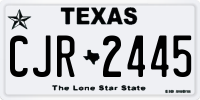 TX license plate CJR2445