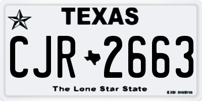 TX license plate CJR2663