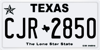 TX license plate CJR2850
