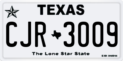 TX license plate CJR3009