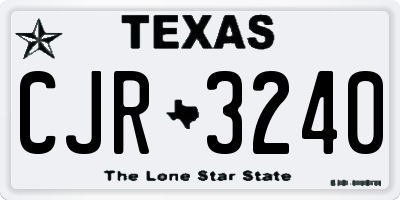 TX license plate CJR3240