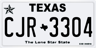 TX license plate CJR3304