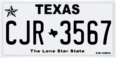 TX license plate CJR3567