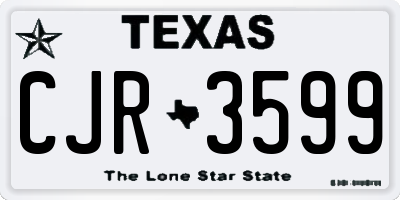 TX license plate CJR3599