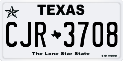 TX license plate CJR3708