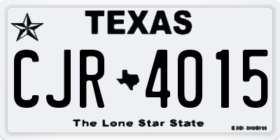 TX license plate CJR4015
