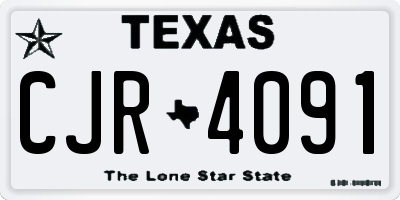 TX license plate CJR4091