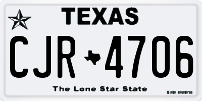 TX license plate CJR4706