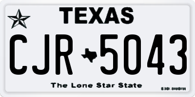 TX license plate CJR5043