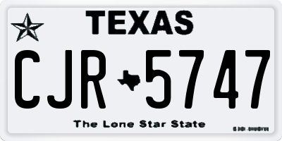 TX license plate CJR5747
