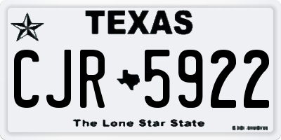 TX license plate CJR5922