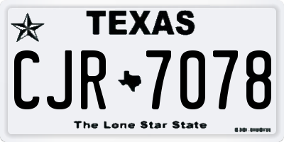 TX license plate CJR7078