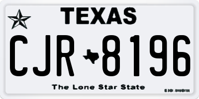 TX license plate CJR8196