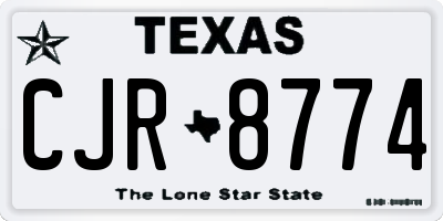 TX license plate CJR8774